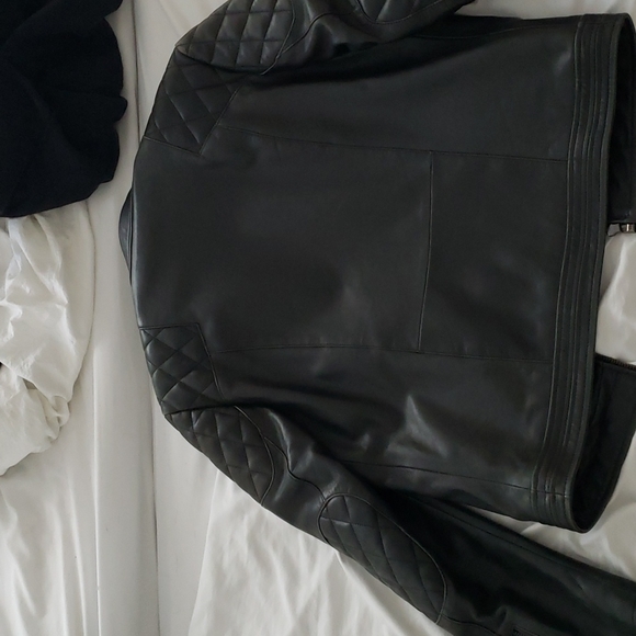 D73 Cobalt Leather Moto Jacket - Picture 2 of 3